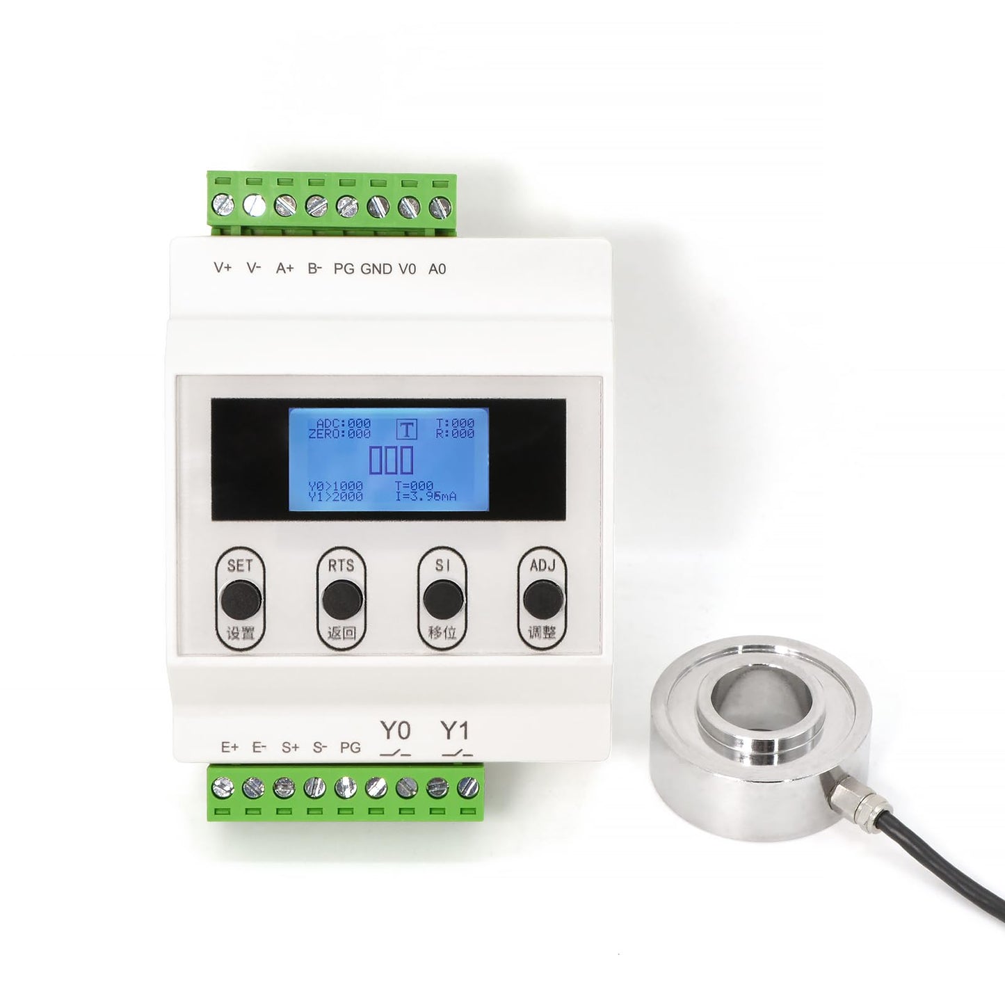 Load Cell Sensor withTransmitter Amplifier Display,Test Compression Force Weight Pressure Sensor Output 0-5V 0-10V 4-20mA (2T with Amplifier)