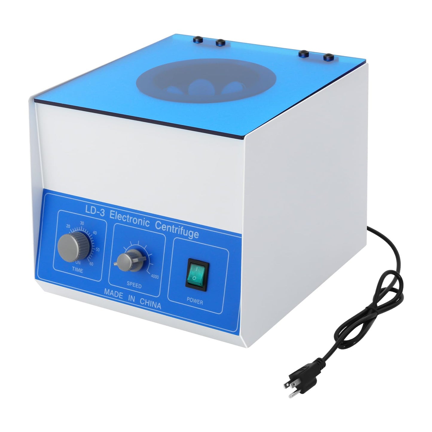 Wanlecy Electric Lab Benchtop Centrifuge, LD-3 Low-Speed 4000rpm Centrifuge Machine 6 Tubes x 50ml, with Timer 0-60min and Speed Control