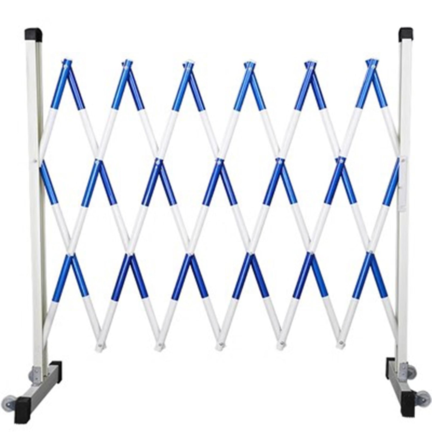 UYCVT Retractable Traffic Barricade Folding Door,Black Yellow Fiberglass Reinforced Expandable Barricade Fence for Safety Construction Barrier 1.2X2.5M-Blue-White-1.2x5m