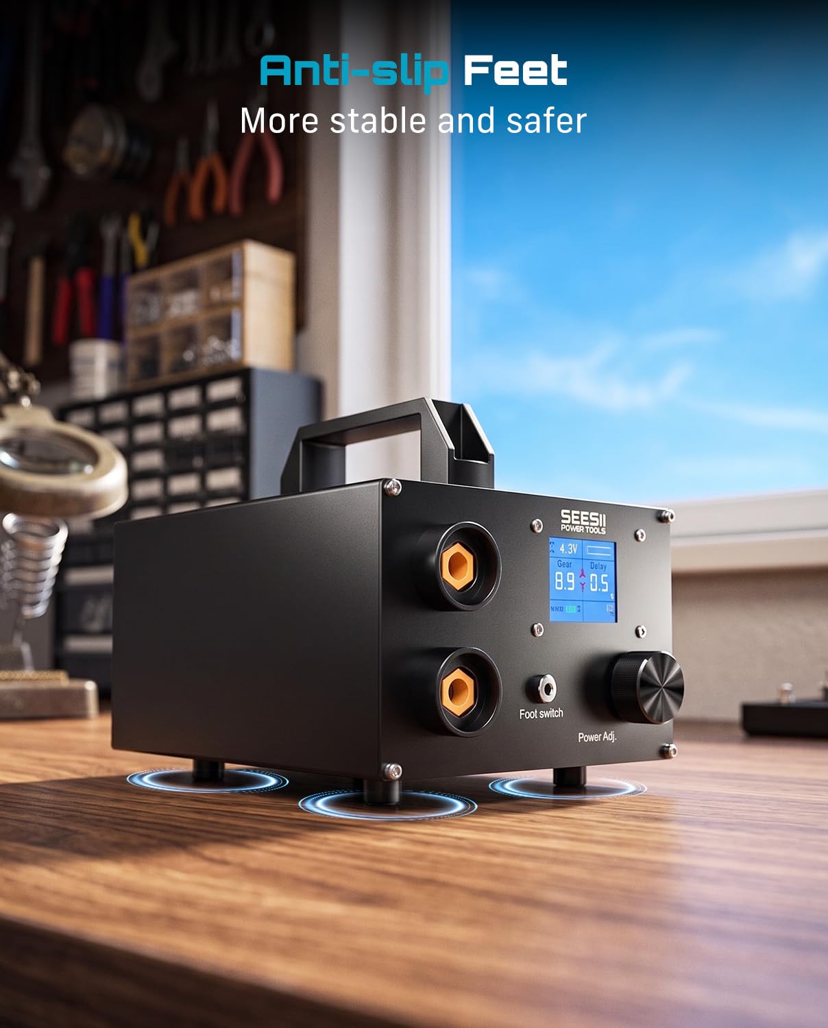 SEESII 10KW Capacitive Battery Spot Welder: 12V Power Supply Available, Spot Welding Machine with Low Internal Resistance, Overvoltage Protection, for Battery Packs DIY & Repair