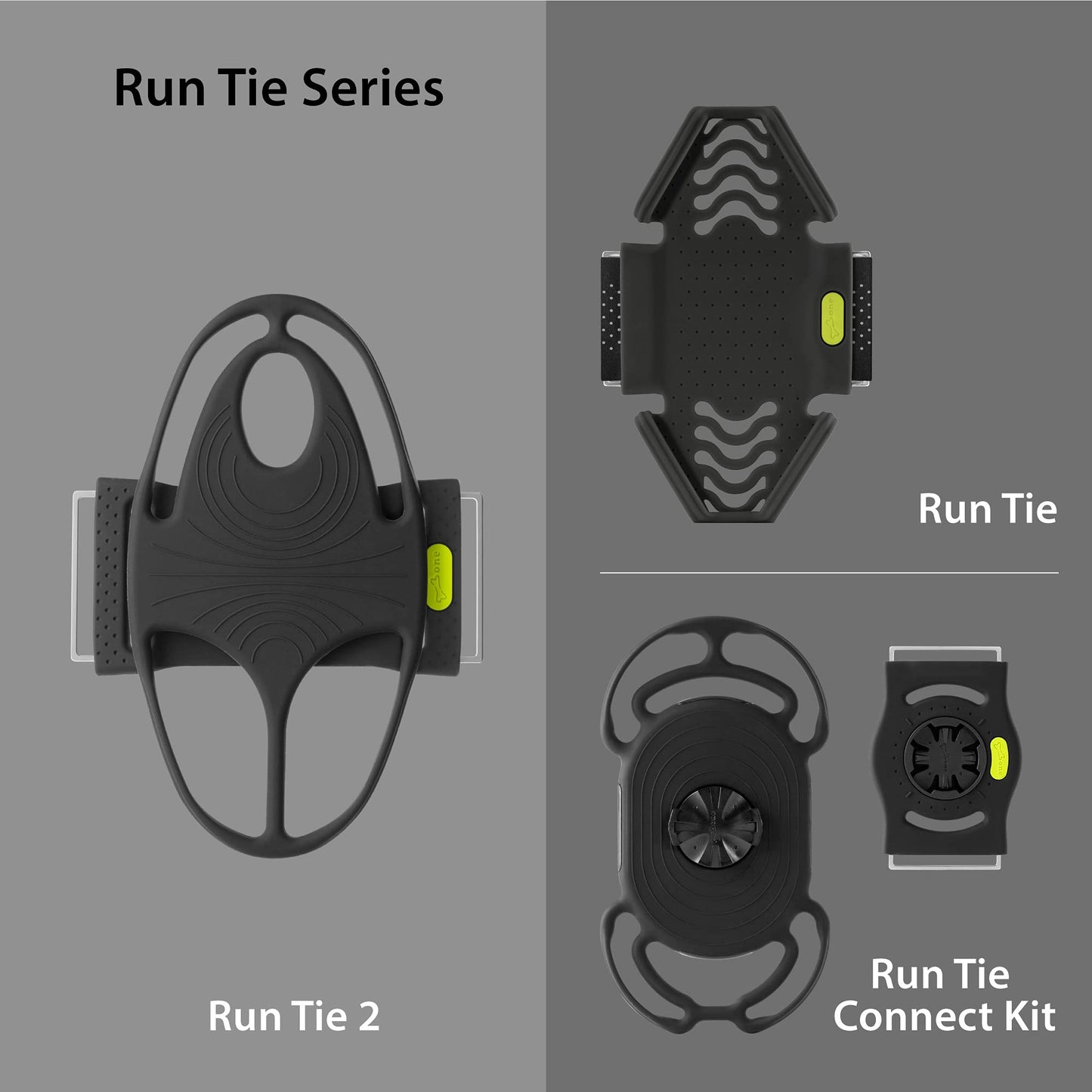 BONE Run Tie 2, Running Phone Holder, Skin-Friendly Silicone Sport Armband with Dual Layer Design for Heat-Dissipation, Workout Phone Carrier for Most Smartphones (S Arm Size/7.9-9.8 inches)