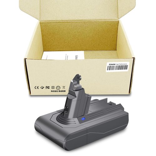 Lizone 21.6V 5Ah 108Wh SV09 SV06 V6 Battery Replacement for Dyson Vacuum Battery V6 SV03 SV04 SV05 SV07 DC58 DC59 DC61 DC62 DC72 DC74 21.6V 2100mAh 46Wh V6 Animal Absolute Fluffy Stick