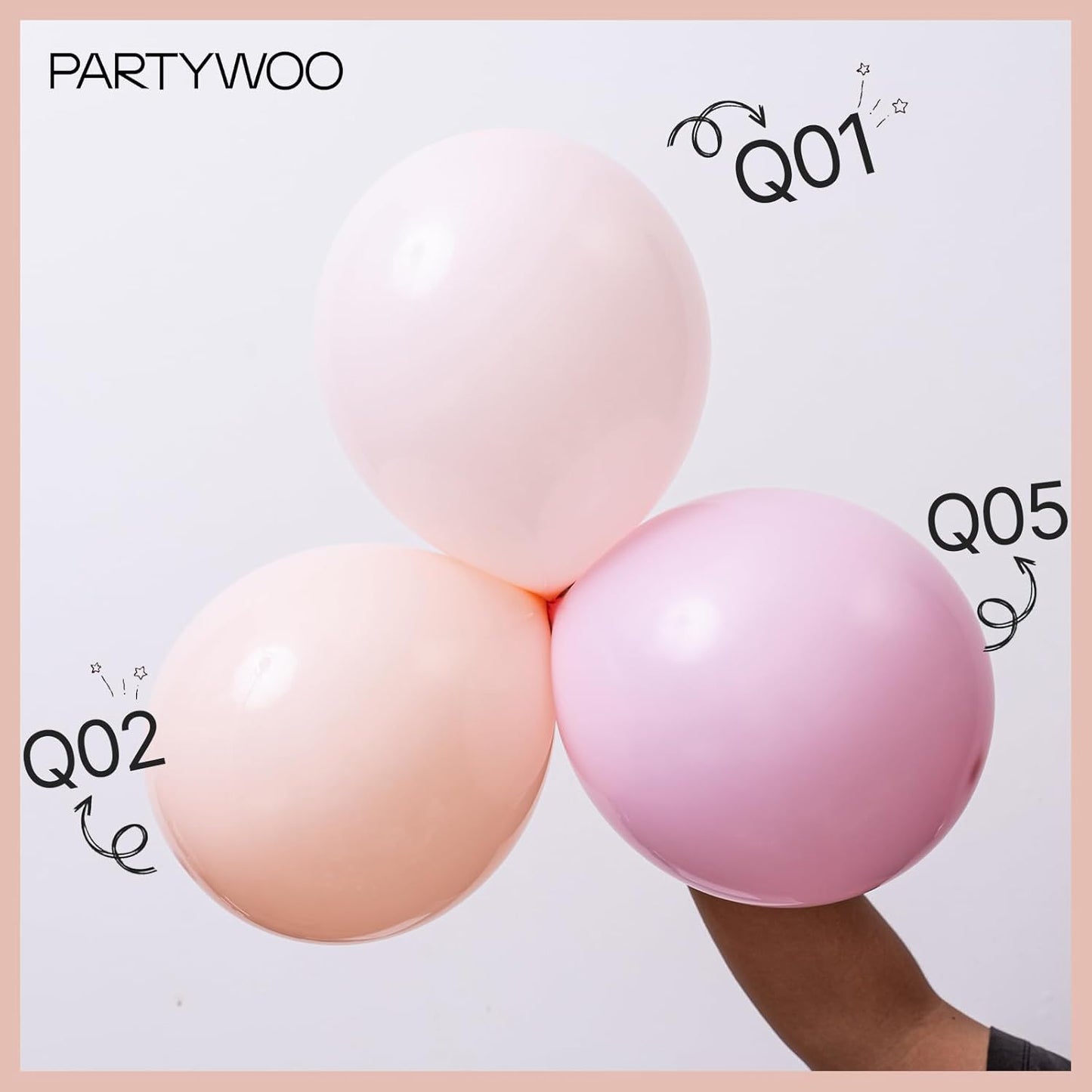 PartyWoo Pastel Orange Balloons - 100 Pcs in Various Sizes for Wedding & Baby Shower Decor