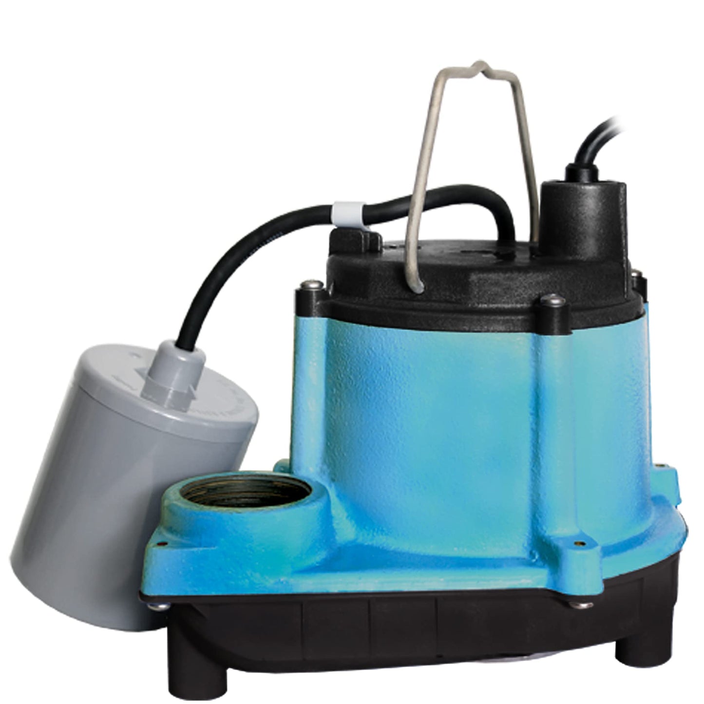 Little Giant 6-CIA-RFS 115 Volt, 1/3 HP, 2760 GPH Cast Iron Submersible Sump Pump with Piggyback Mechanical Float Switch, 10-Ft. Cord, Blue, 506171
