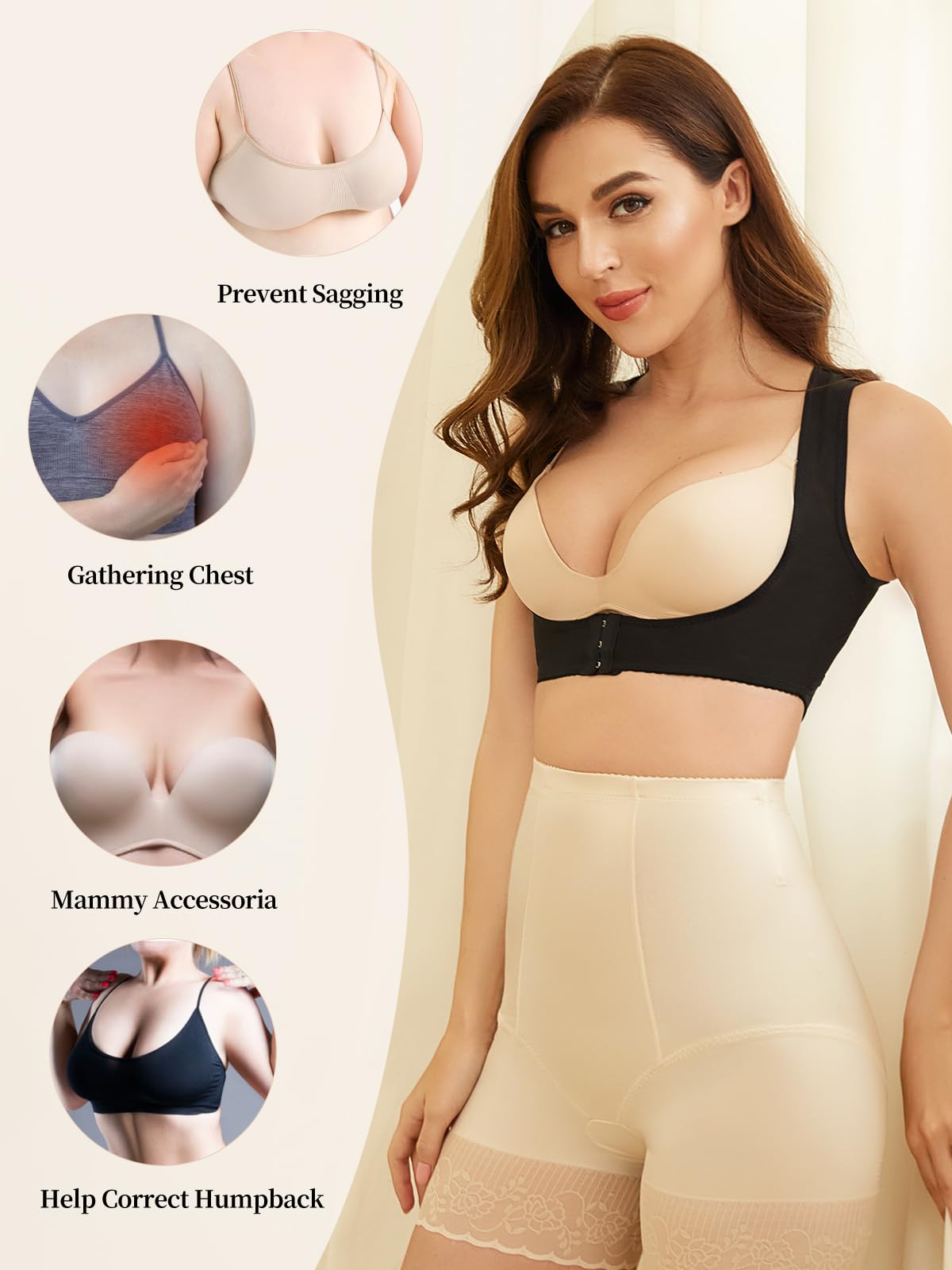 JOYSHAPER Chest Brace Up Women Posture Corrector Back Support Shapewear Breast X Strap Bra Support Shaper Vest Tops