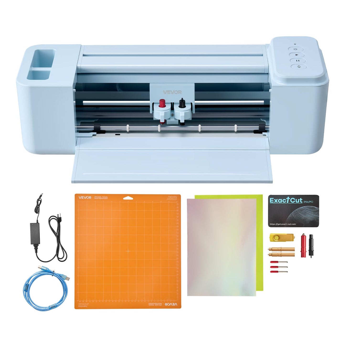 VEVOR Vinyl Cutting Machine, 12 in, Button-Controlled Vinyl Cutter, 20000+ Built-in Design Resources, Compatible with Mac, Windows, Android and iOS, for Creating Customized Crafts Cards, Home Decor