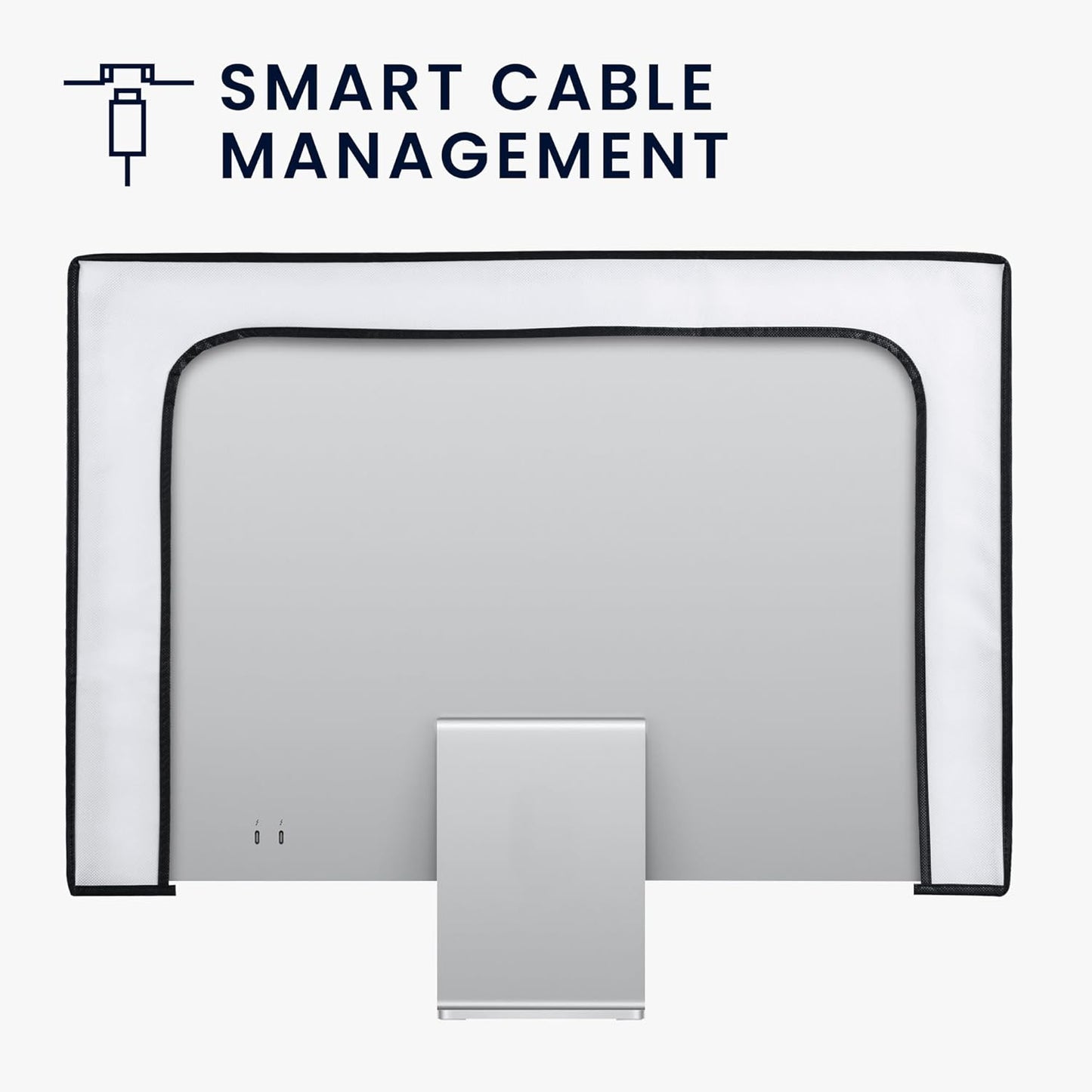 27-28" kwmobile Monitor Cover Compatible with Monitor - Dust Cover Computer Screen Protector - White