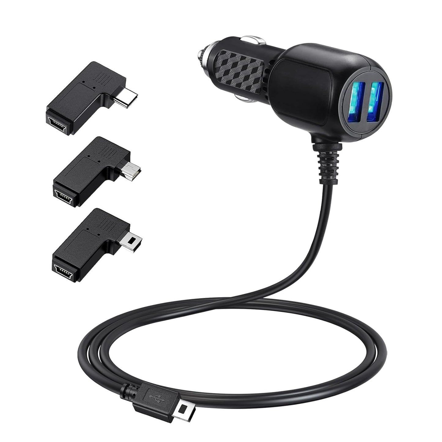 R2-4K, 11.5 V1 Dash Cam Power Cord Mini USB for Rove ft Cable for Rexing Camera, with USB C Adapter