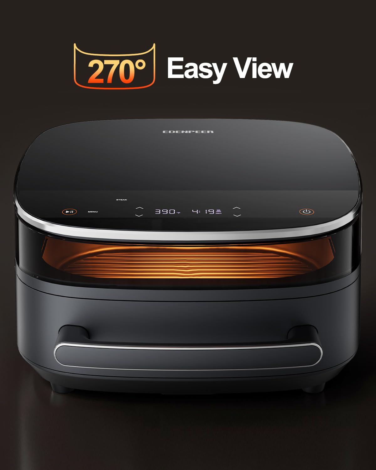 Large Air Fryer 6QT, 11-in-1 Fast Cooking Air Fryer with Top & Bottom Heating, No Flip Needed, Quiet 50dB, Family Size Digital Air Fryer for Healthy Meals, Fits a 12" Pizza or Steaks