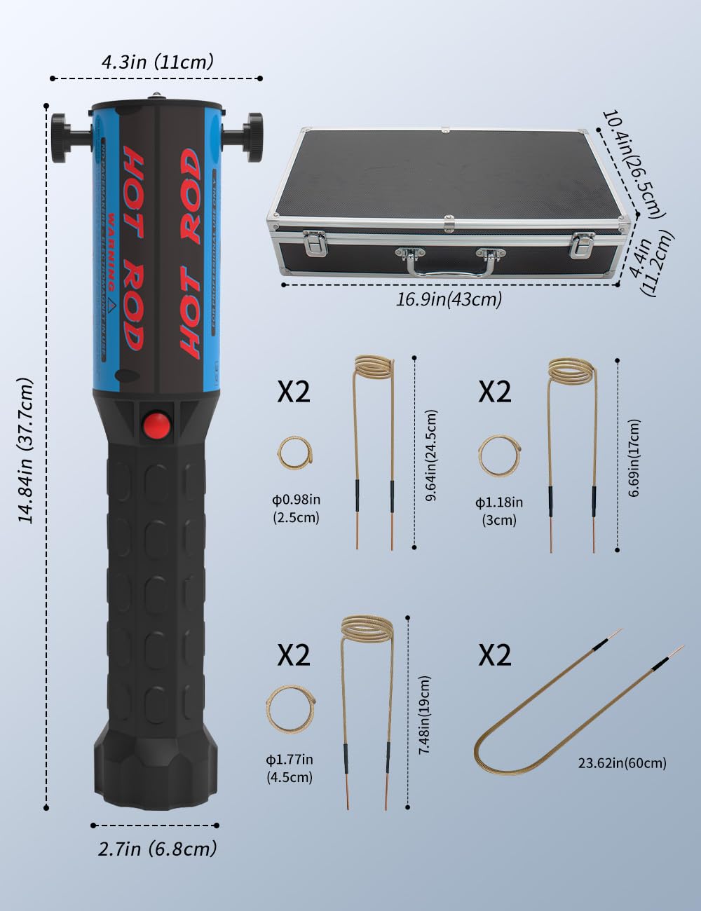 Pakowin Induction Heater Bolt Removal - 1200W 110V Hand Held Magnetic Induction Heater with 8 Coils and Portable Toolbox, Nut Buster Tool
