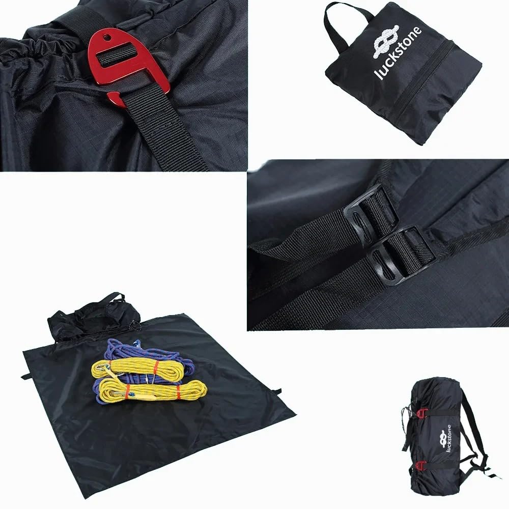 Mollytek Rock Climbing Rope Bag Large Capacity Foldable Waterproof Oxford Rock Climbing Backpack with Ground Sheet