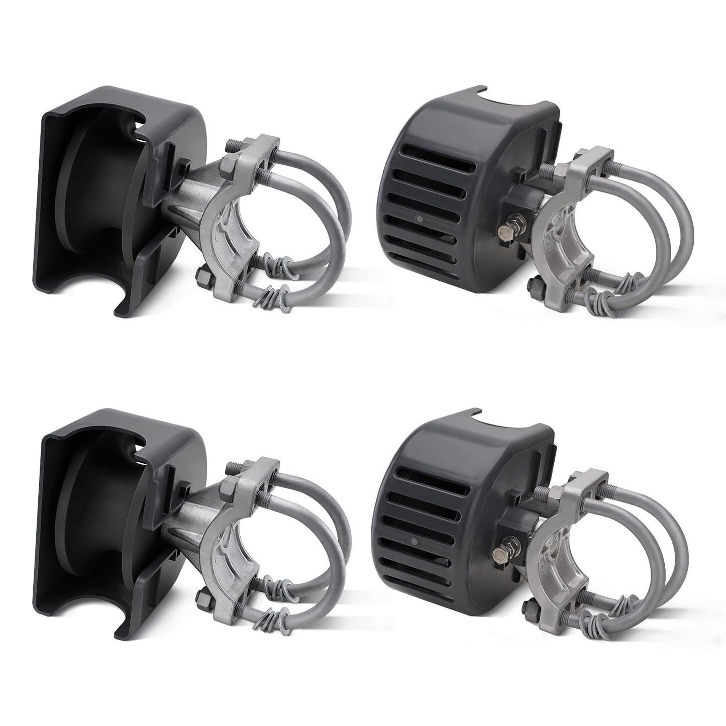 Sliding Gate Rollers, Nylon Cantilever Slide Gate with Covers, Rolling Cantilever, 4" Round Post, 2-3/8" or 2-1/2" for Chain Link Fence Gate Frame, Slide Gate Roller Hardware - Pack of 4