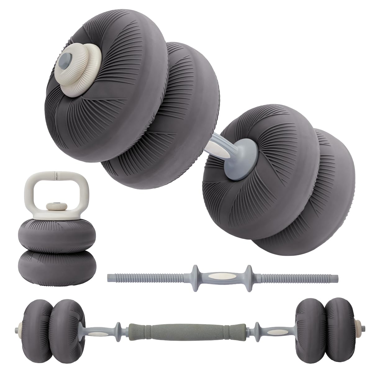 YOTTOY Weights Dumbbells Set,Free Weight Set with Connector, 4 in1 Dumbbells Set Used as Barbell, Kettlebells, Push up Stand, Weight Plate, Fitness Exercises for Home Gym