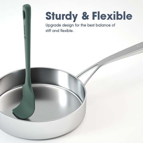 ChefAide Silicone Spatula Set - 5 Pieces, Ergonomic Grip, Heat Resistant Up to 600°F for Nonstick Cookware