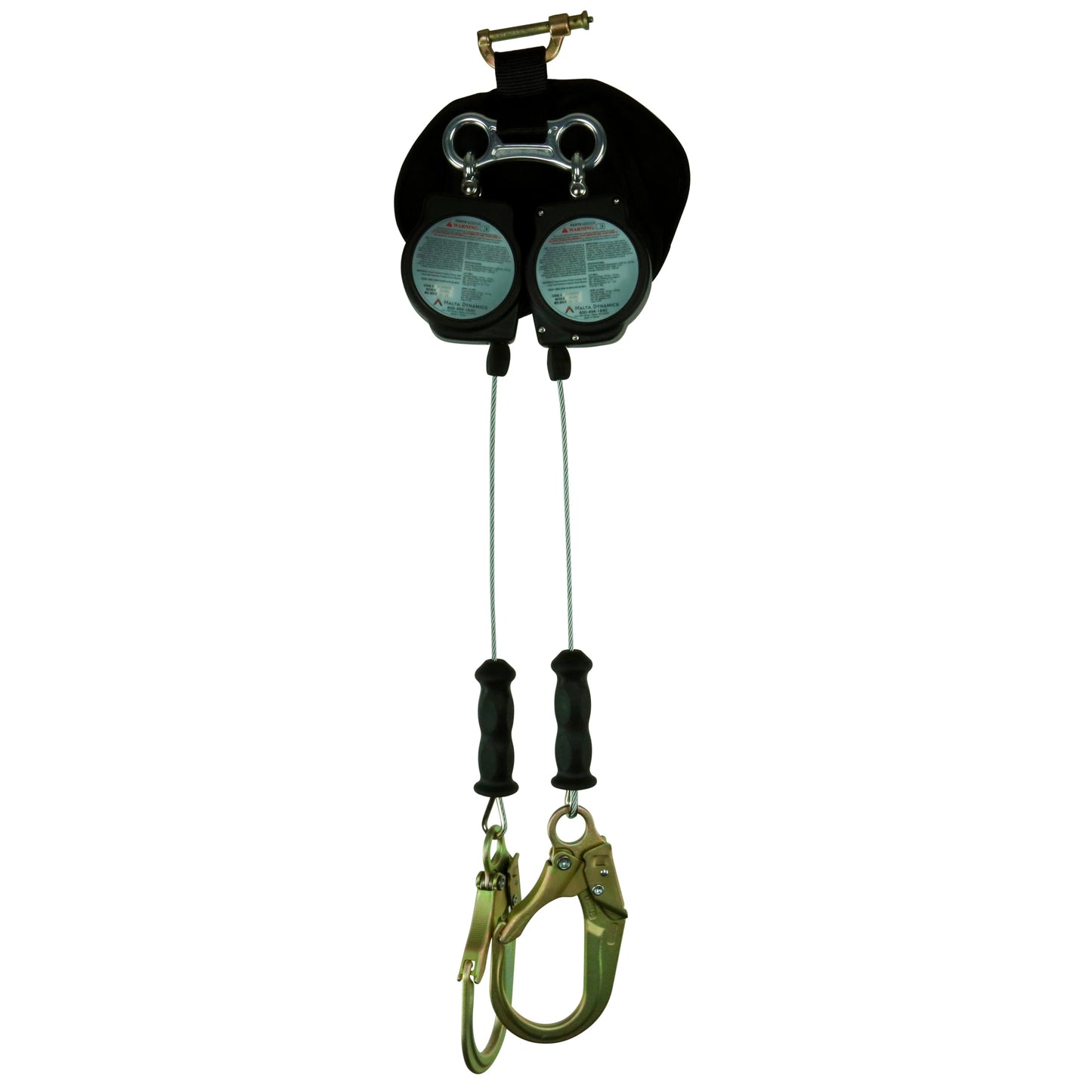 Malta Dynamics Edgehog Leading Edge 10 ft. Self-Retracting Lifeline (SRL) with Snap Hook | Galvanized Steel Cable Lifeline | ANSI Z359.14-2021 | 310 lb. Capacity (Dual Leading Edge 10' W/Rebar Hook)