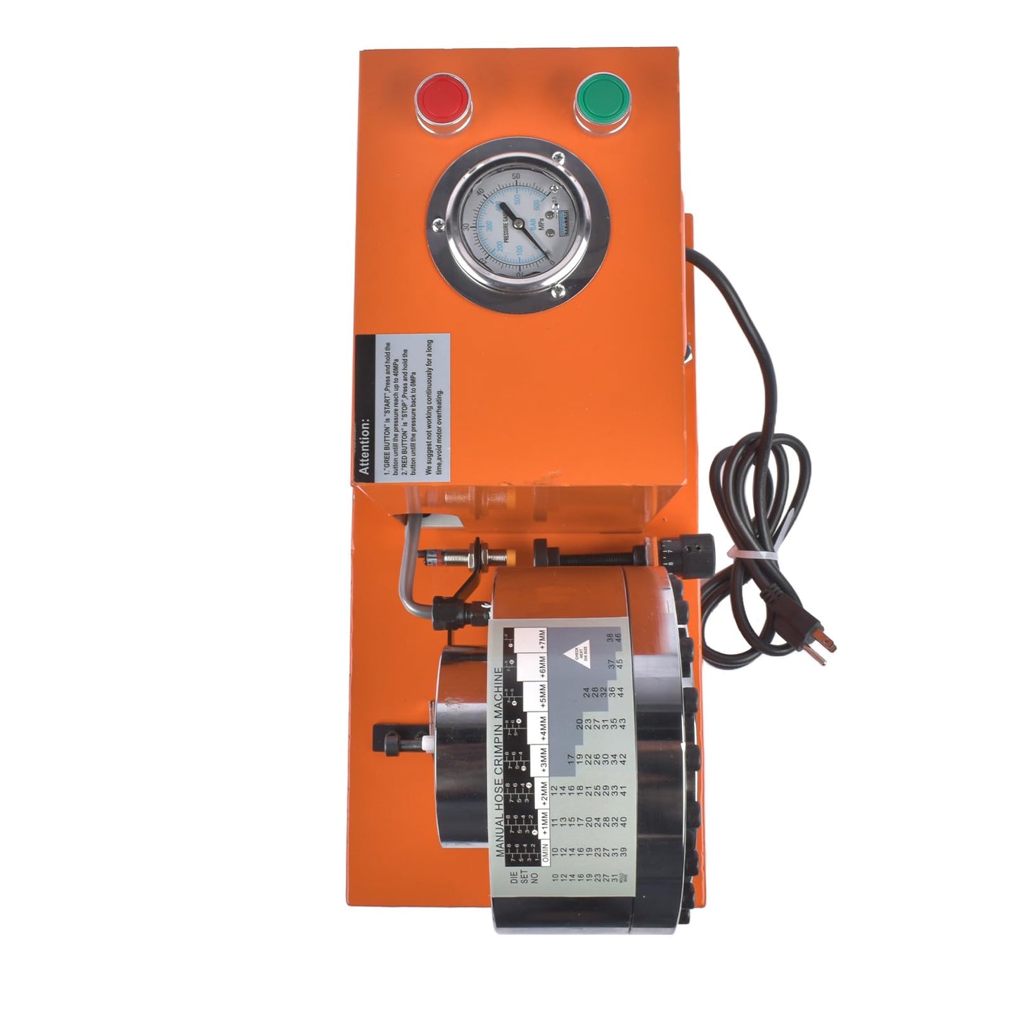 Electric Hydraulic Hose Crimper Tool with 8 Dies, 110V Portable Crimping Machine for R1 R2 Hydraulic Hoses, AC Lines Automotive Multi-Diameter Hydraulic Pipe & Fuel Line Crimper Kit with Limit Switch