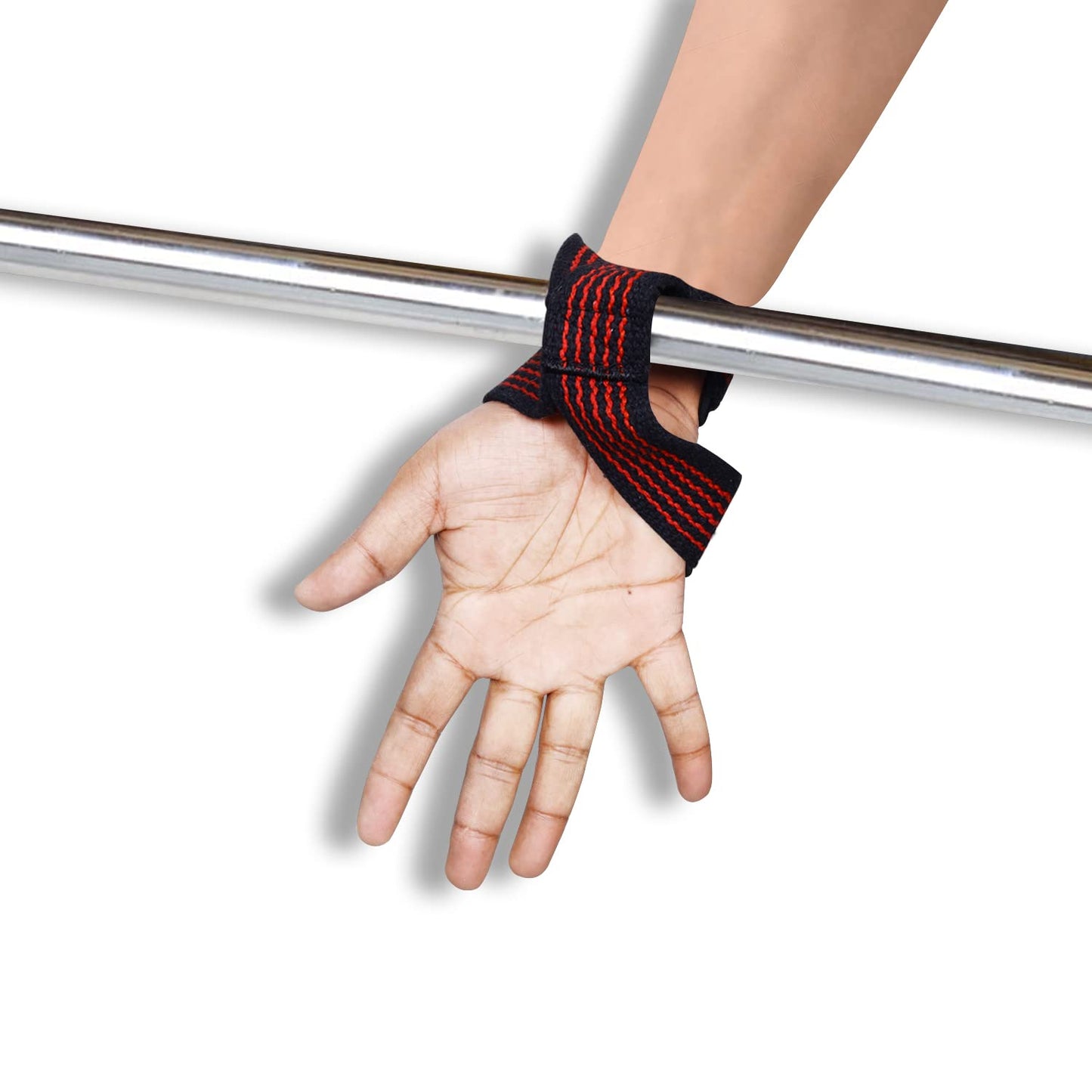 BEAST RAGE Heavy Duty Lifting Wrist Straps for Weightlifting, Figure 8 Loop Powerlifting Deadlift Strap wraps Weights Padded Support Professional Fitness Gym Bodybuilding (Red)
