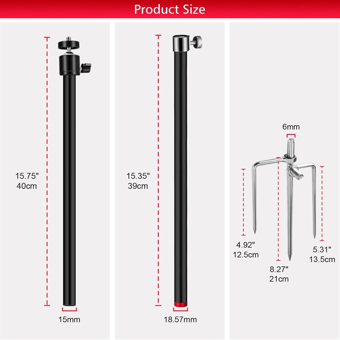 AVCMOTO 3 in1 360 1/4''-20 (6mm), (2 Pack) Game &Trail Camera Mount, Aluminum Degree Adjustable Universal Screw Mount