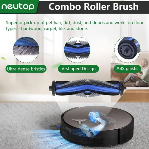 neutop Replacement Parts Compatible with Ecovacs Deebot X11 OmniCyclone, Robot Vacuum Accessories with 1 Main Brush 2 Mopping Roller 4 Filter 4 Side Brush