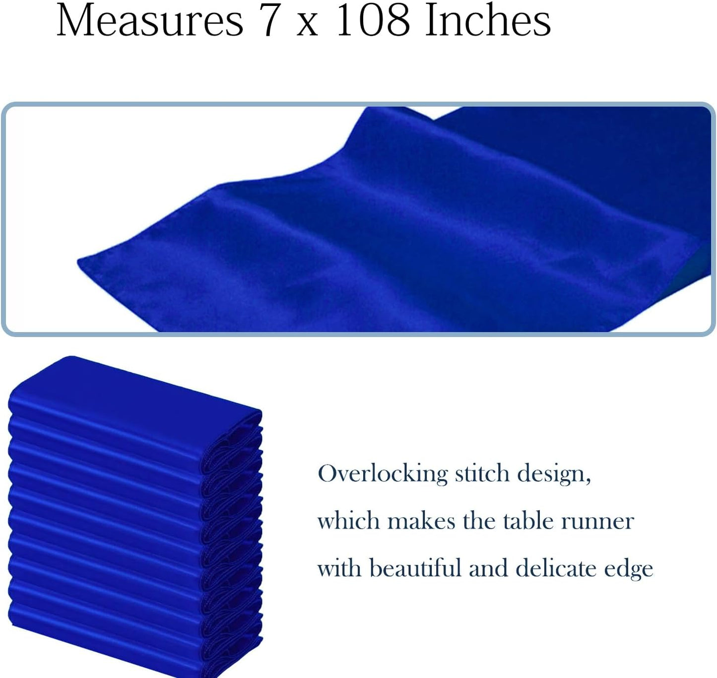 Royal Blue Satin Chair Sashes by [Brand Name] - Elegant 7x108 Inch Bows for Weddings & Parties