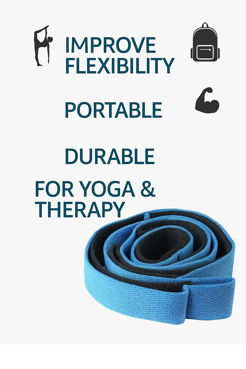 Yoga Stretch Strap 10 Loos-non-Elastic Strap for Flexibility, Physical Therapy pilates. And home workout (Pink)