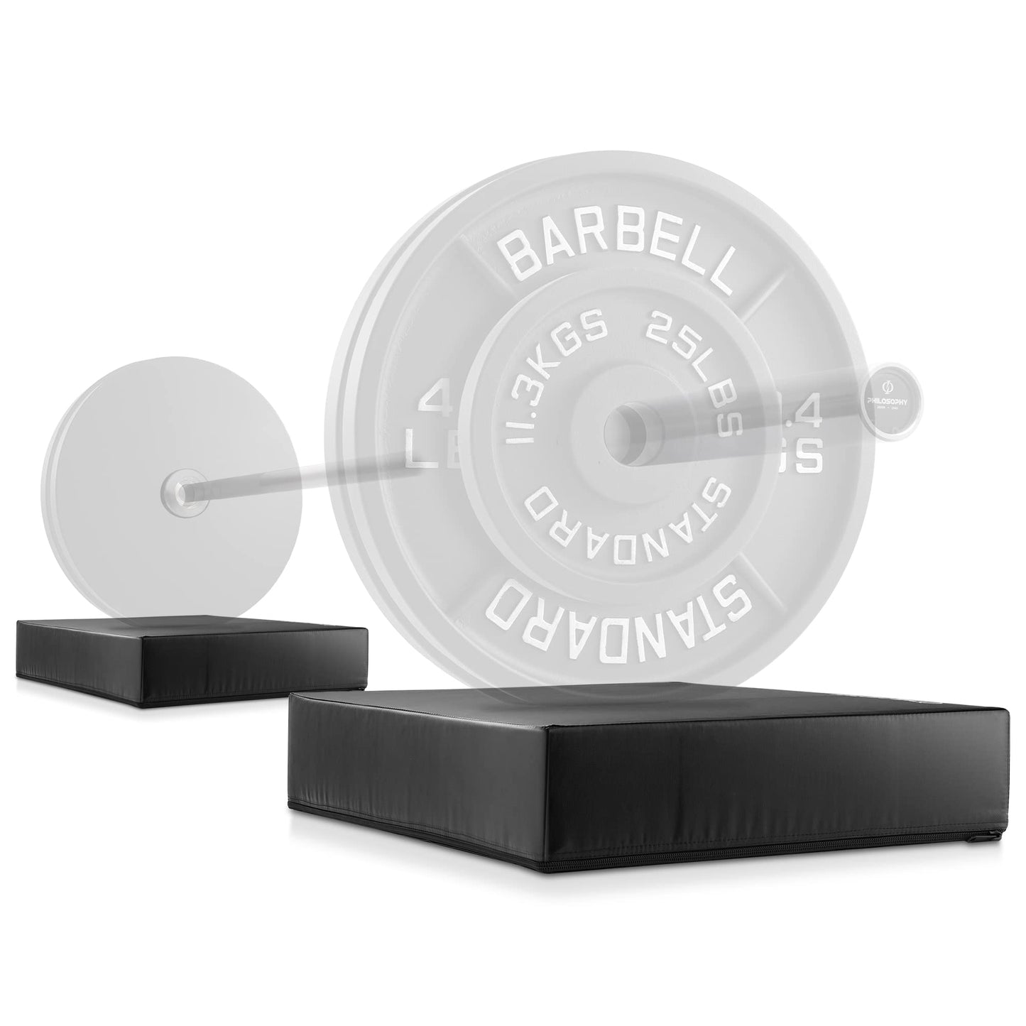 Philosophy Gym Weightlifting Crash Drop Pads 24" x 30" x 6" Thick - Set of 2 Silencer Drop Pads Black