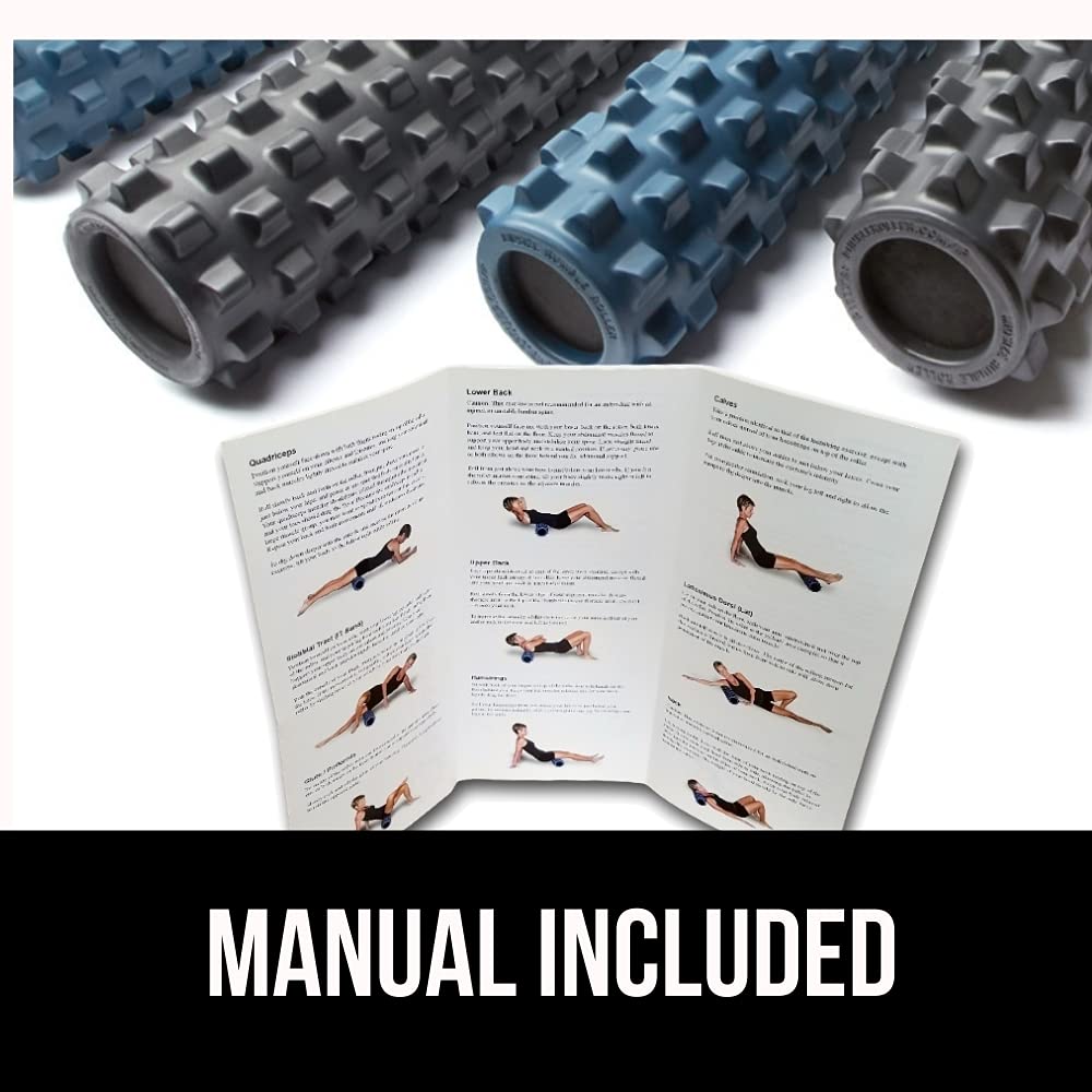 RumbleRoller Extra Firm Foam Roller Deep Tissue Massage Roller for Muscle Recovery (12 Inches Compact)