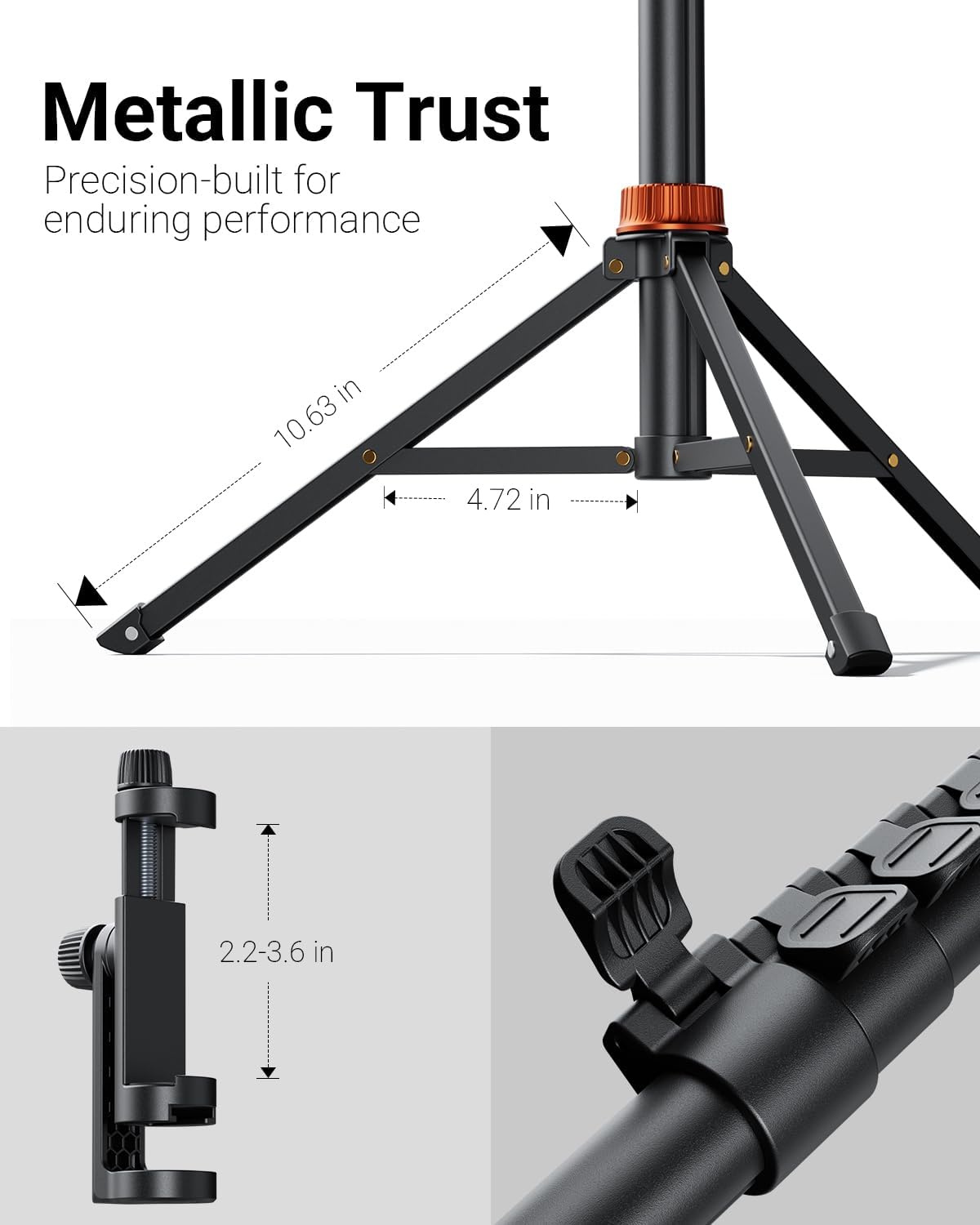 Vimose 66" Phone Tripod, Tripod for iPhone with Remote & Phone Stand, Extendable Cell Phone Tripod for Video Recording