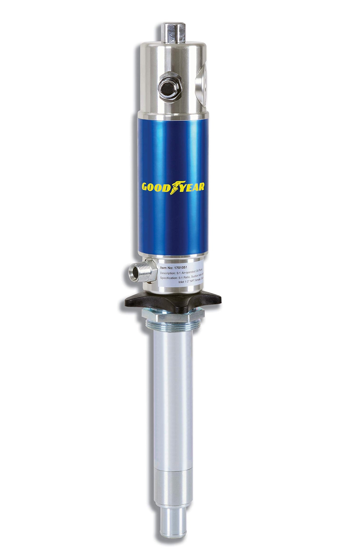 Goodyear Oil Transfer Pump Air Operated Pneumatic 3.7GPM / 14LPM PRO Heavy Duty Double Action 5:1 Fast High Flow Rate for SAE240 Oils/Fluids (NOT for Gasoline or Diesel)
