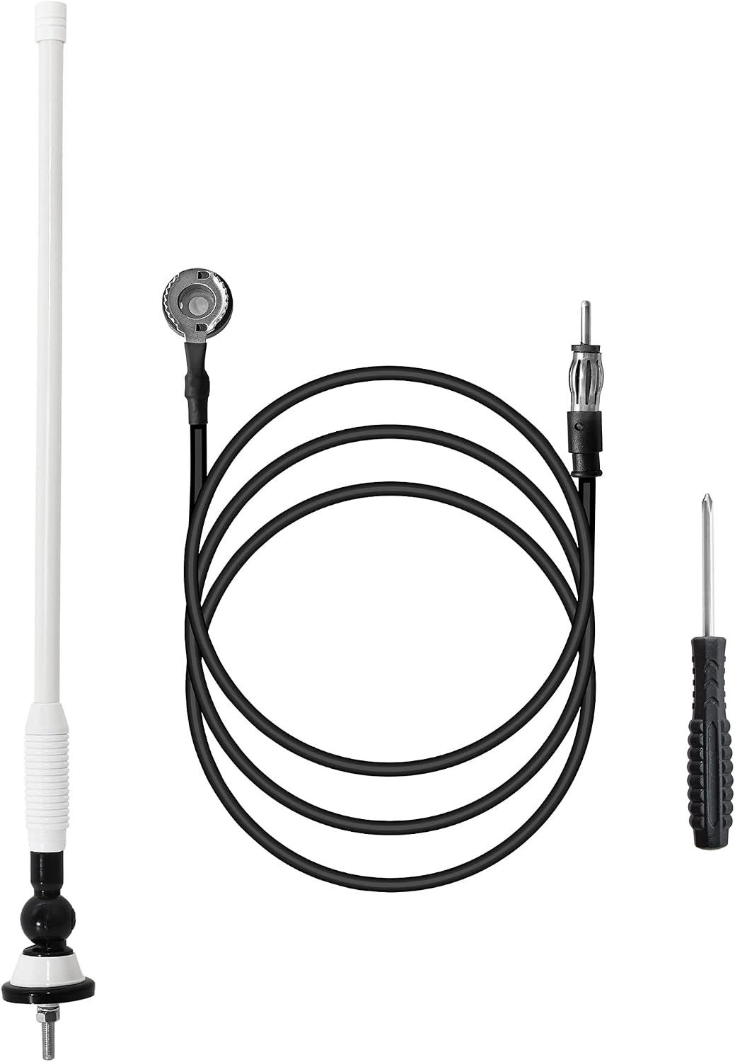 Anina 16 Inch Marine Trailer RV Radio Antenna Rubber Flexible Aerial Mast for Car Truck Boat ATV UTV Caravan Motorhome