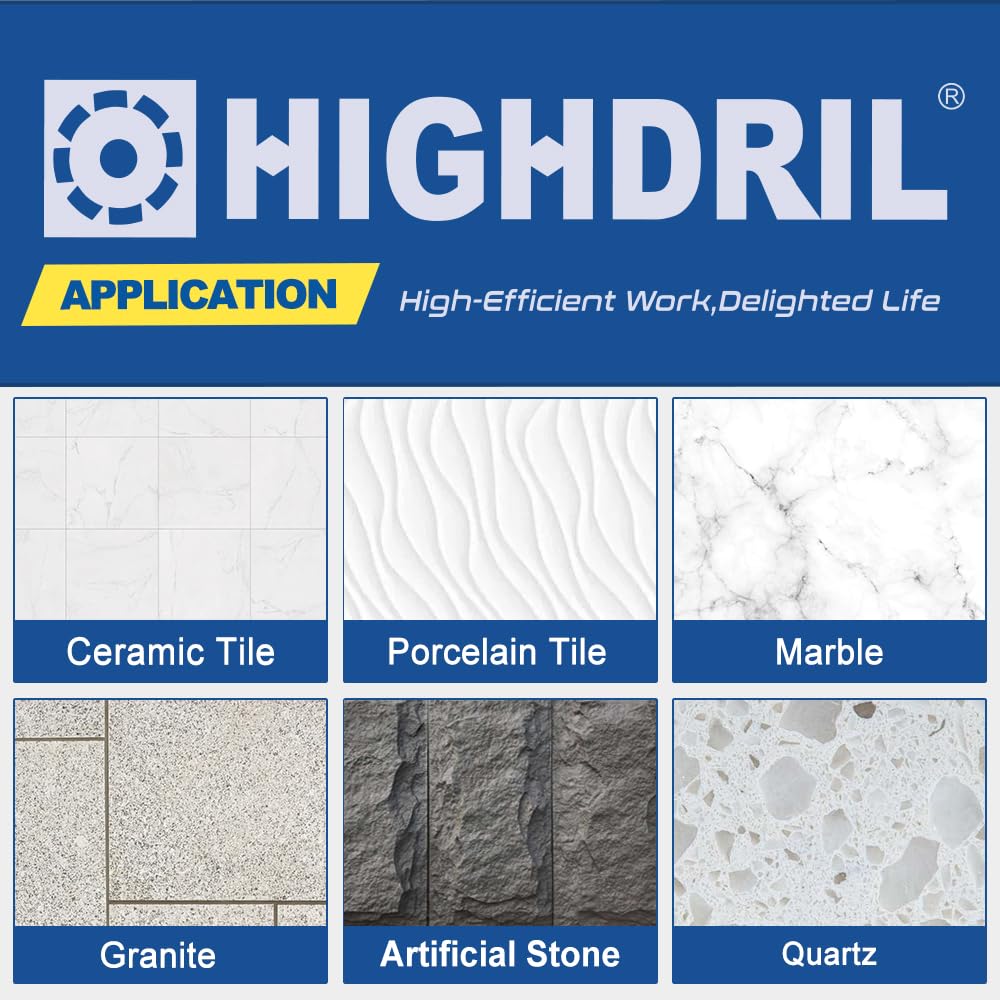 HIGHDRIL 13Pcs Diamond Hole Saw Kit and HIGHDRIL Diamond Beveling Chamfer Bit