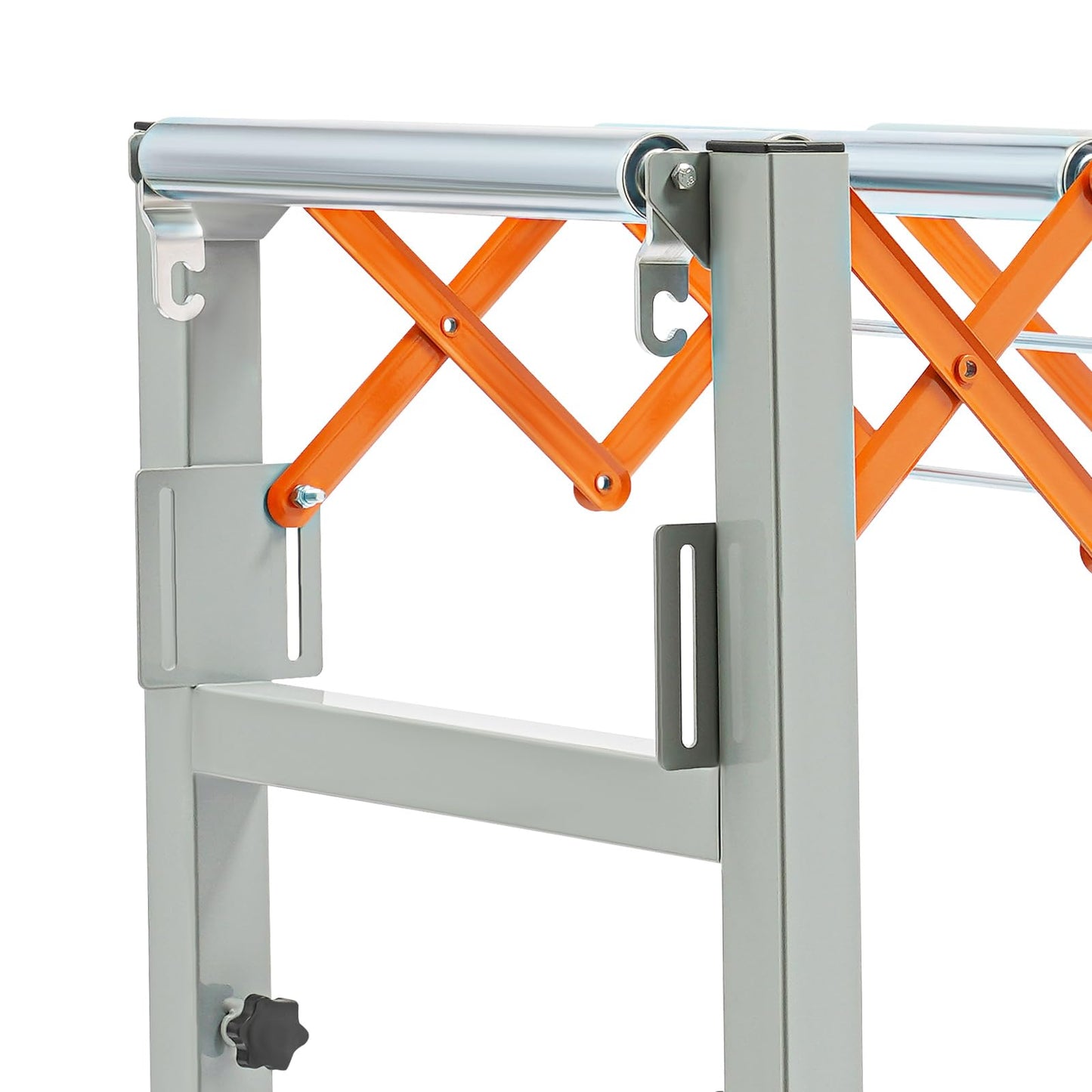Adjustable Conveyor Table, Material Handling Table, 110 lb Extendable Conveyor with Swivel Casters & Hooks, 4 Brake Wheels, Industrial Conveyor for Warehouse, Assembly, Woodworking