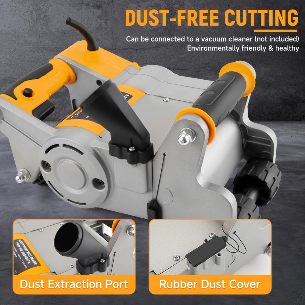 Hoteche Wall Groove Cutting Machine 1100W Electric Wall Chaser 1-Inch Groove Slotting Machine for Masonry & Brick
