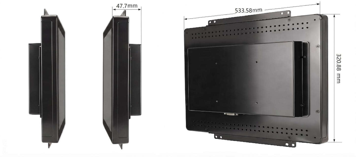 RIUIIN 21.5 Inch 10 Points Touch Front IK09/IP65, Open Frame Touch Monitor,Multi-Touch Industrial Display,920x1080,VESA+Panel Mount, for Kiosk, Automation, POS，Vending, 7x24h Work