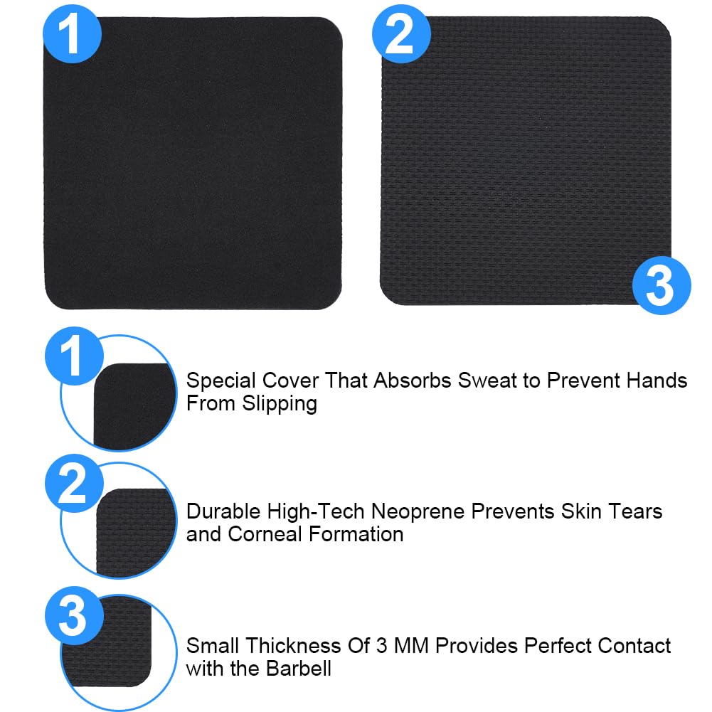 AMFUN 12 Pcs Gym Grip Pads for Weight Lifting Workout, Lifting Grips, Hand Pads, Adjustable Neoprene Padded for Men Women Fitness Strength Training