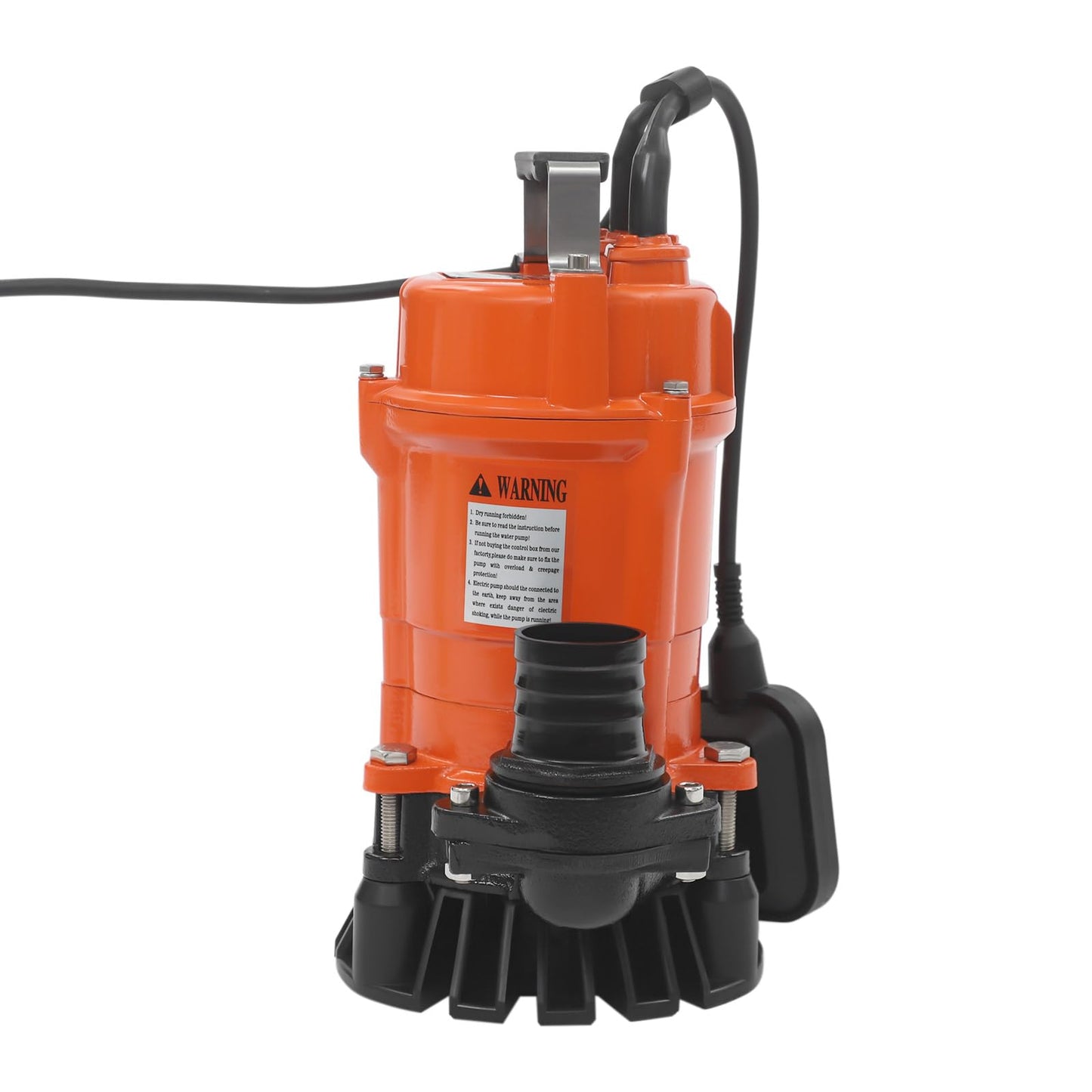 banborba 3/4 HP Submersible Trash Pump, 110V Submersible Sump Pump, Sewage Pump with 49 ft Max Lift, Drain Dirty Clean Water for Pools, Garden, Pond, Basement, Flooded Area - Orange