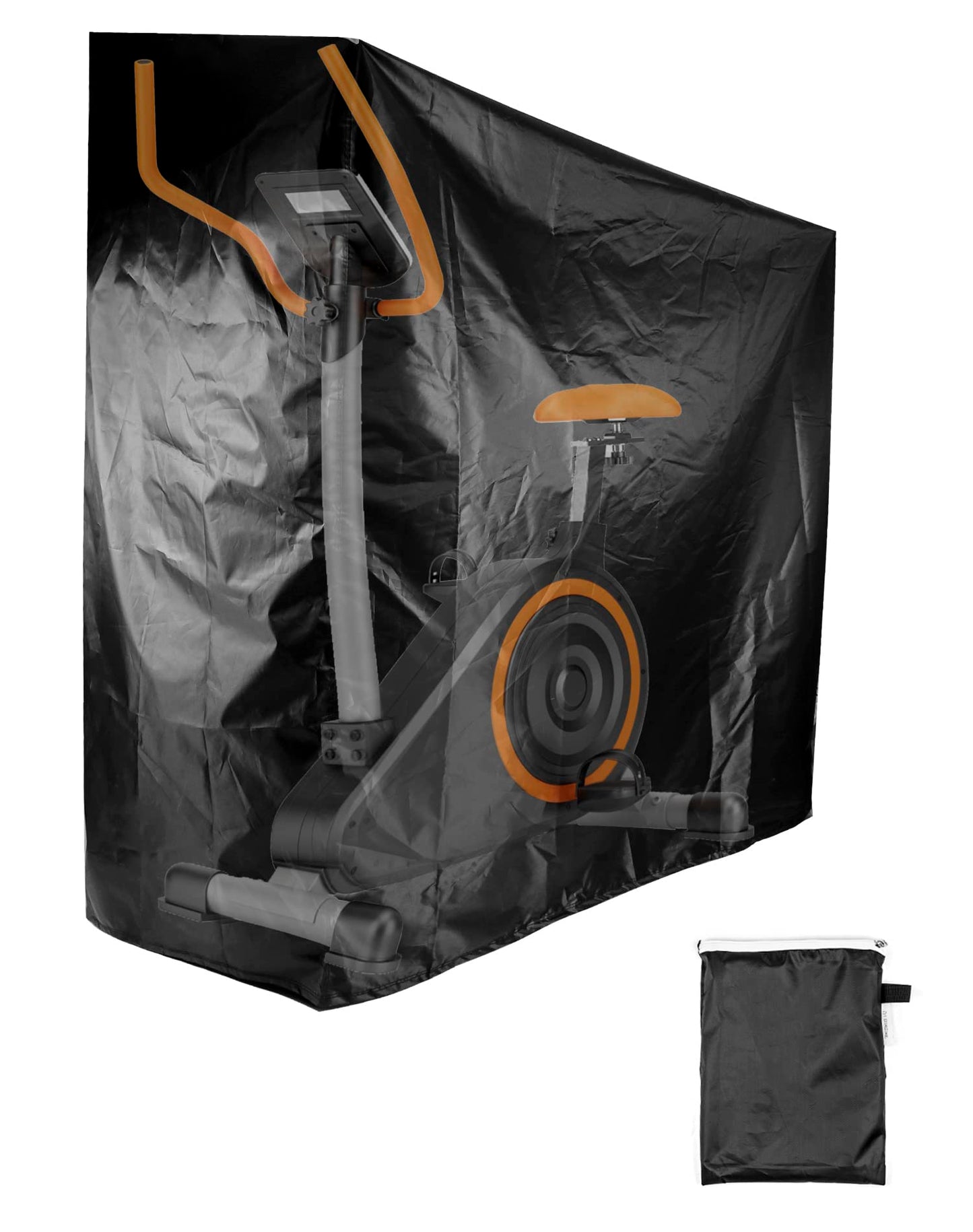 QWORK Exercise Bike Cover, Upright Outdoor Waterproof UV Dust Wind Bicycle Storage for Most Fitness Stationary Bikes, Premium Sport Training Bike (Black)