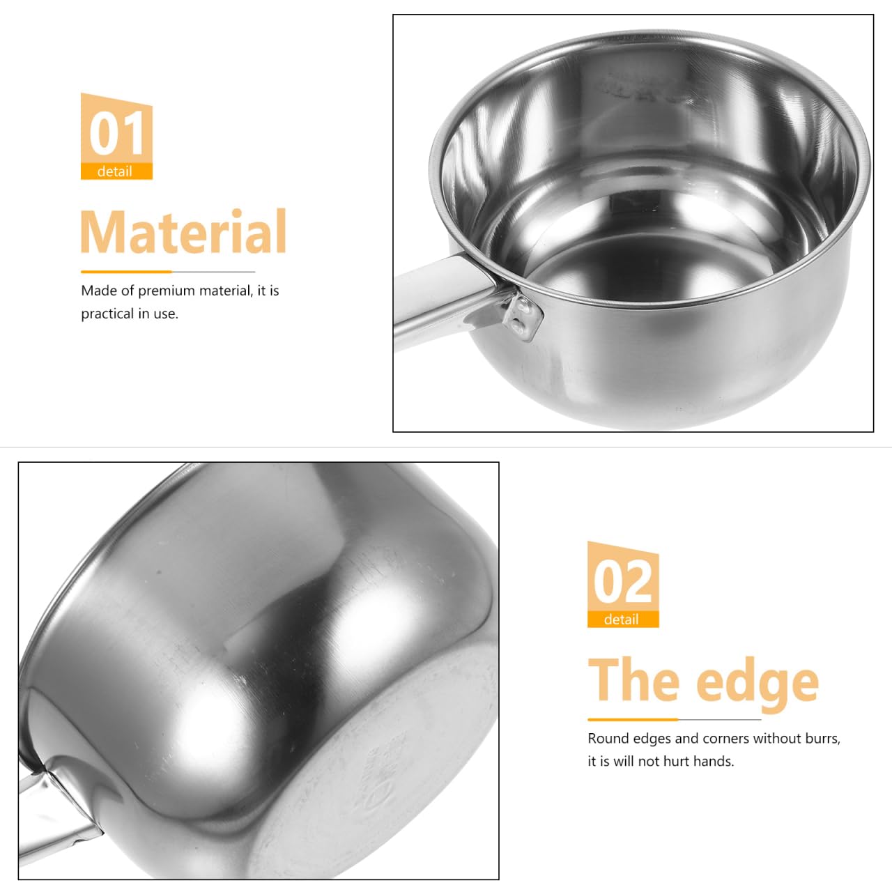 Yardwe Stainless Steel Soup Spoon Large Water Ladle with Long Handle 13.4 Inch Metal Kitchen Scoop for Cooking and Serving in Home and Restaurant