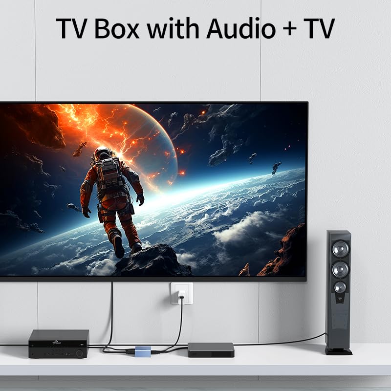 4k@60Hz, 192KHz 3.5mm HDMI ARC Audio Extractor HDMI Audio Converter with Optical S/PDIF & AUX Output for Blu-Ray
