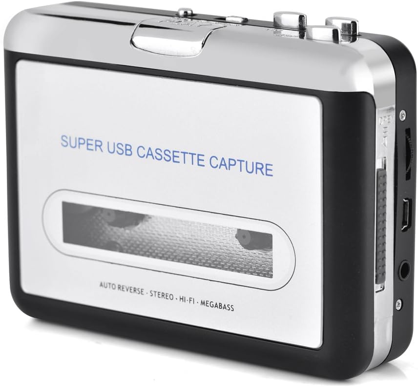 Sanpyl Cassette MP3 Cassette MP3 to Converter, Tape Player USB Tape to PC CD Switcher Converter Capture Audio Music