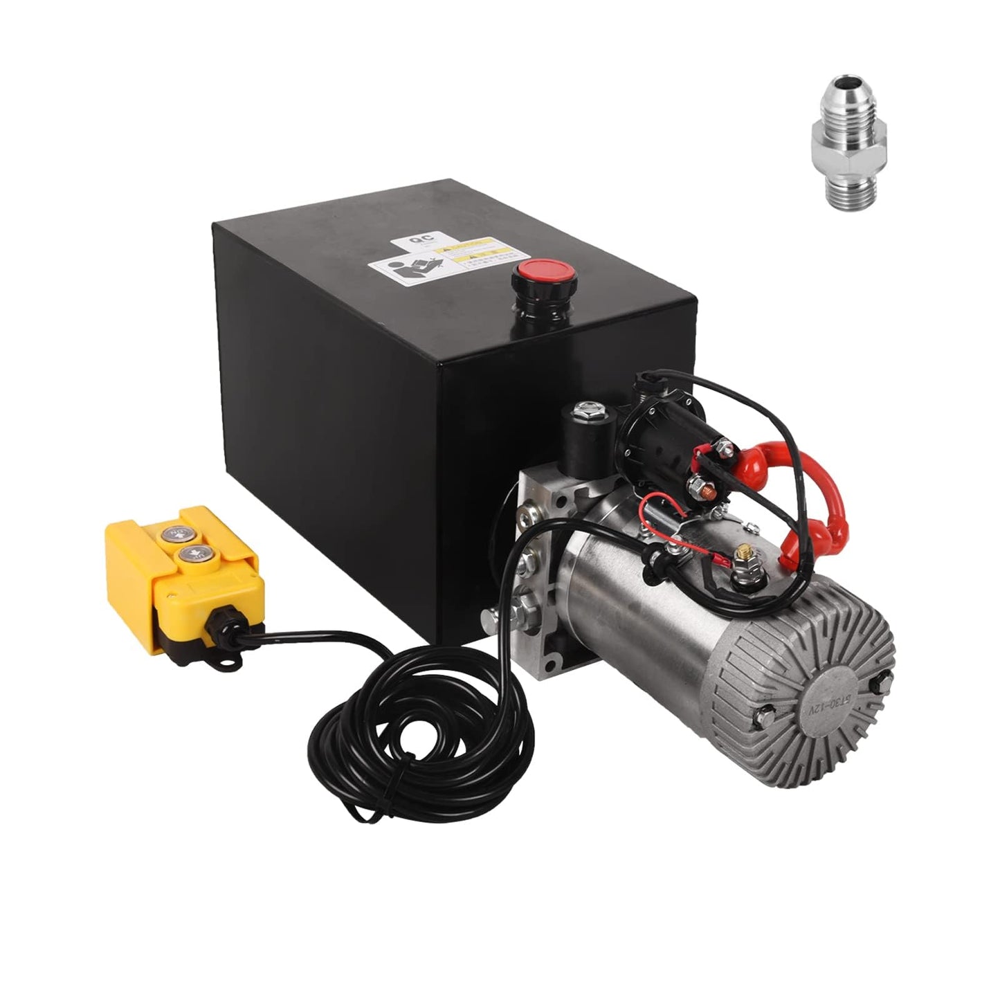 Doppy Hydraulic Power Unit, 13 Quart Single Acting Metal Reservoir Dump Trailer Pump 12V 3200 PSI with Remote Control for Dump Trailer Car Lifting