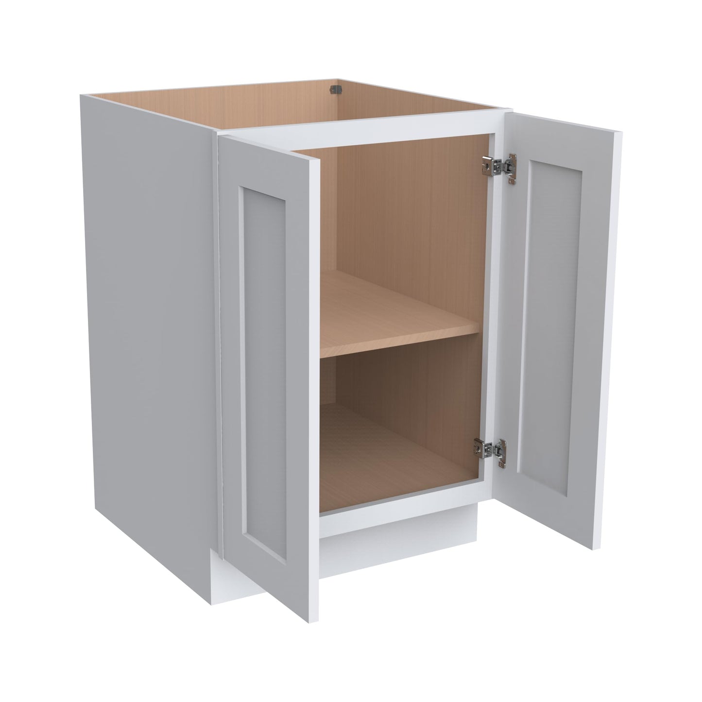 RTA Solid Wood Frame Full Height Door Base Cabinet - 2 Doors and 1 Shelf,Kitchen Storage Cabinet, Entryway Cabinet, Suitable Kitchen, Living Room, Entryway, and Office(White 24”W×24”D×34.5”H)