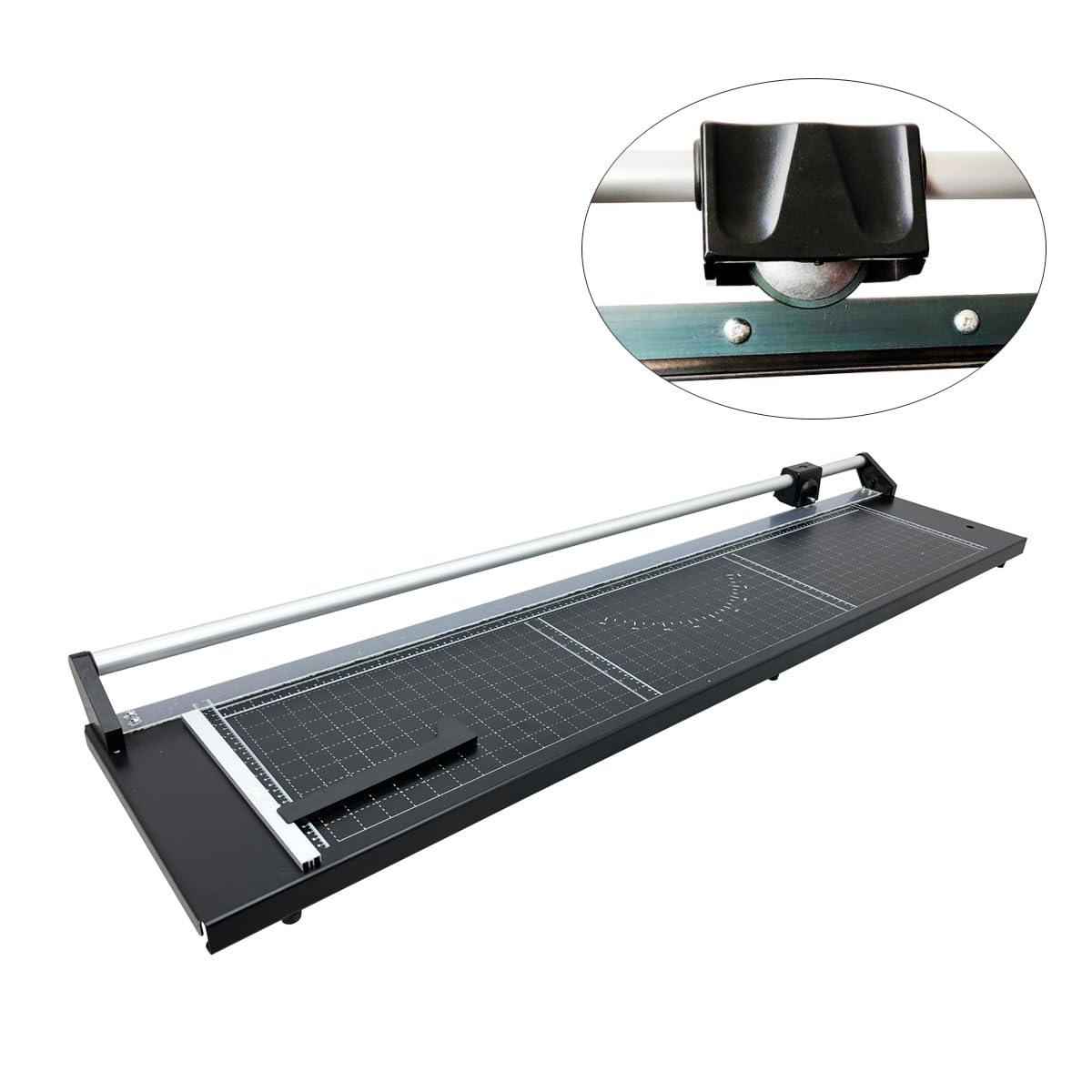 INTBUYING 48 Inch Commercial Manual Precision Rotary Paper Trimmer with an Angle Line Smart Rotary Paper Cutter for Cutting Photo Paper, Film, hot and Cold Laminating Paper, etc