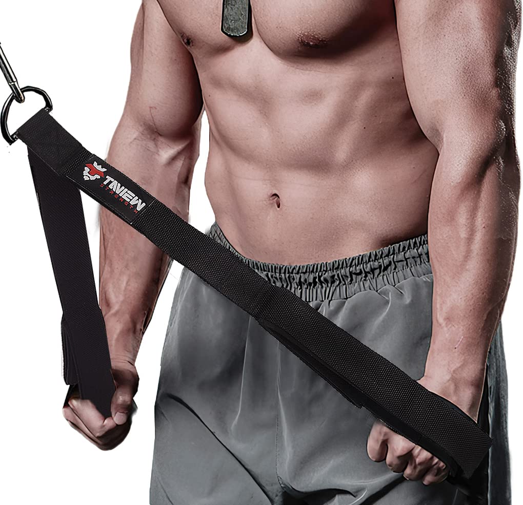 TAVIEW Tricep Rope Cable Attachment (Two Lengths Built in One) Greater Range of Motion,Tricep Pull Down Rope Extension Straps Cable Crossover Accessories