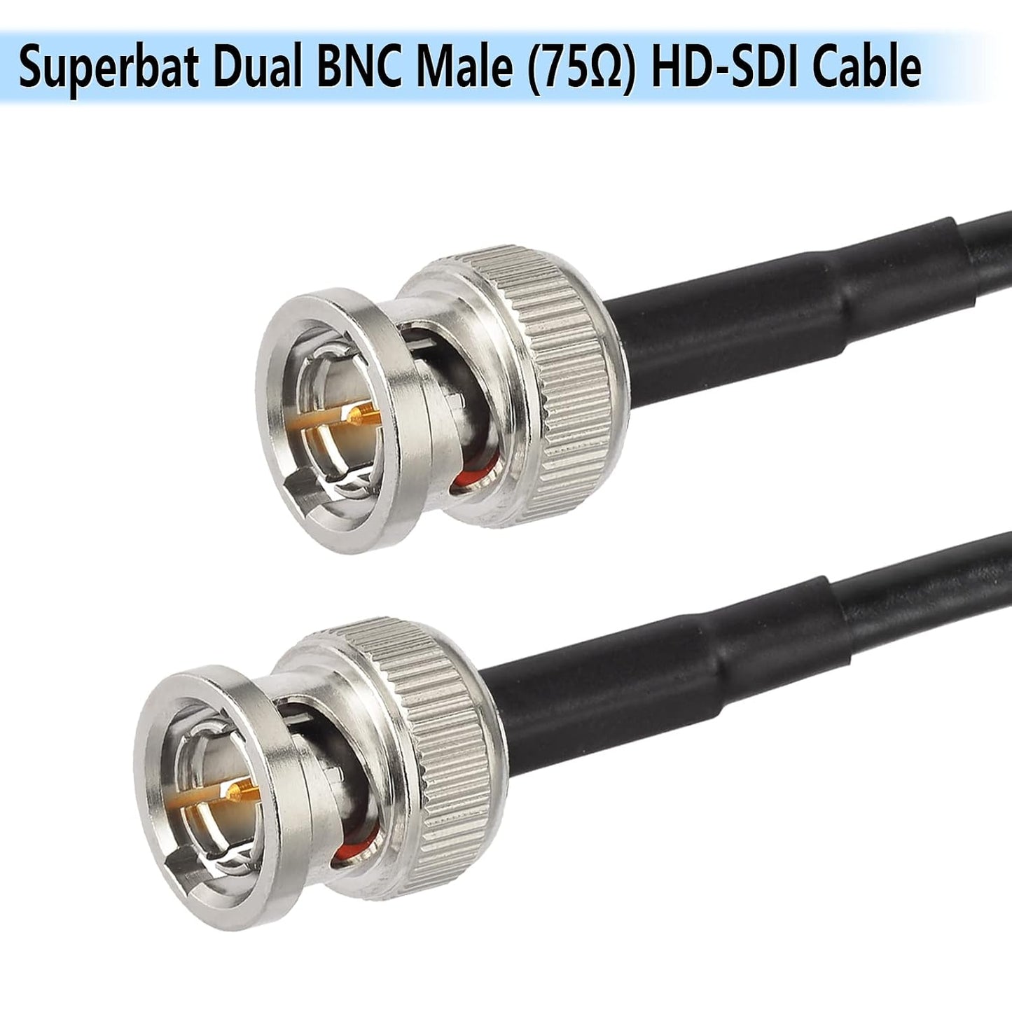 3G/6G 1ft 1855A) HD-SDI/3G-SDI/4K/8K (2pcs) Superbat HD SDI BNC Cable Thin Short (Belden - Supports Camera Recorder