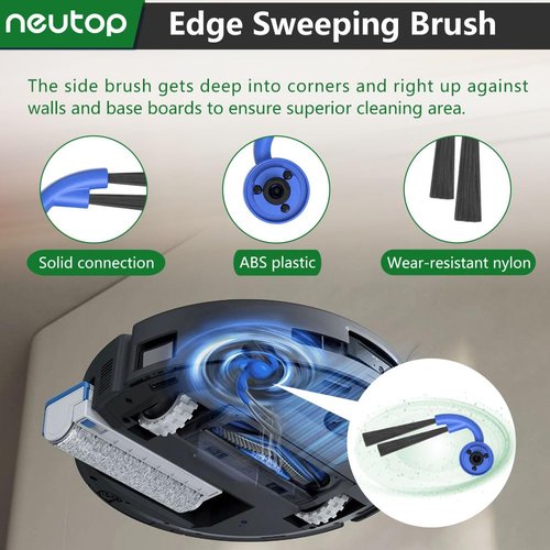 neutop Replacement Parts Compatible with Ecovacs Deebot X11 OmniCyclone, Robot Vacuum Accessories with 1 Main Brush 2 Mopping Roller 4 Filter 4 Side Brush