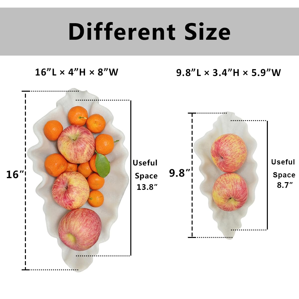 CSjihua Off White Large Decorative Bowl - 16” Fruit/Key/Purse Bowl for Home Decor - Coffee Table & Entryway Table Decor - Scalloped Ruffle Bowls - Unique Centerpiece Bowls(Big)