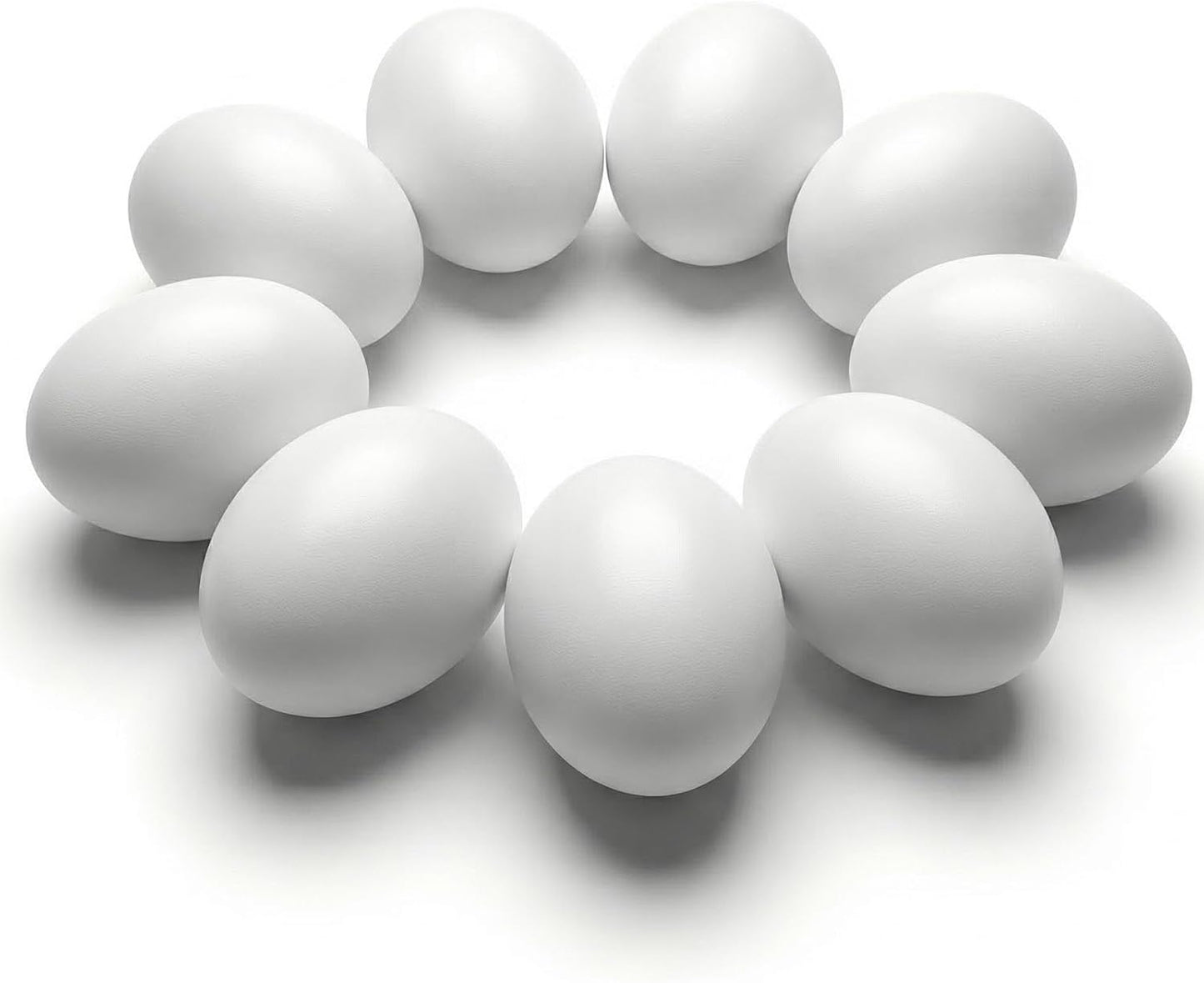 SallyFashion Wooden Fake Eggs - 9 PCS White Easter Eggs for Nesting & Pretend Play Kitchen Accessories