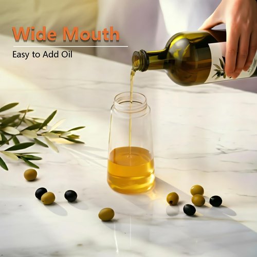 Aovdy Glass Olive Oil Sprayer - 2-in-1 Dispenser Bottle for Cooking & BBQ | 16oz Black