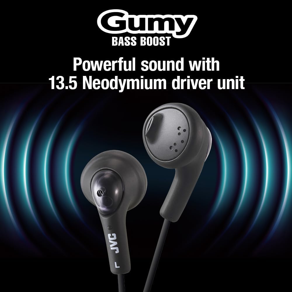 HAF160B JVC Gumy Ear Bud Headphone Black